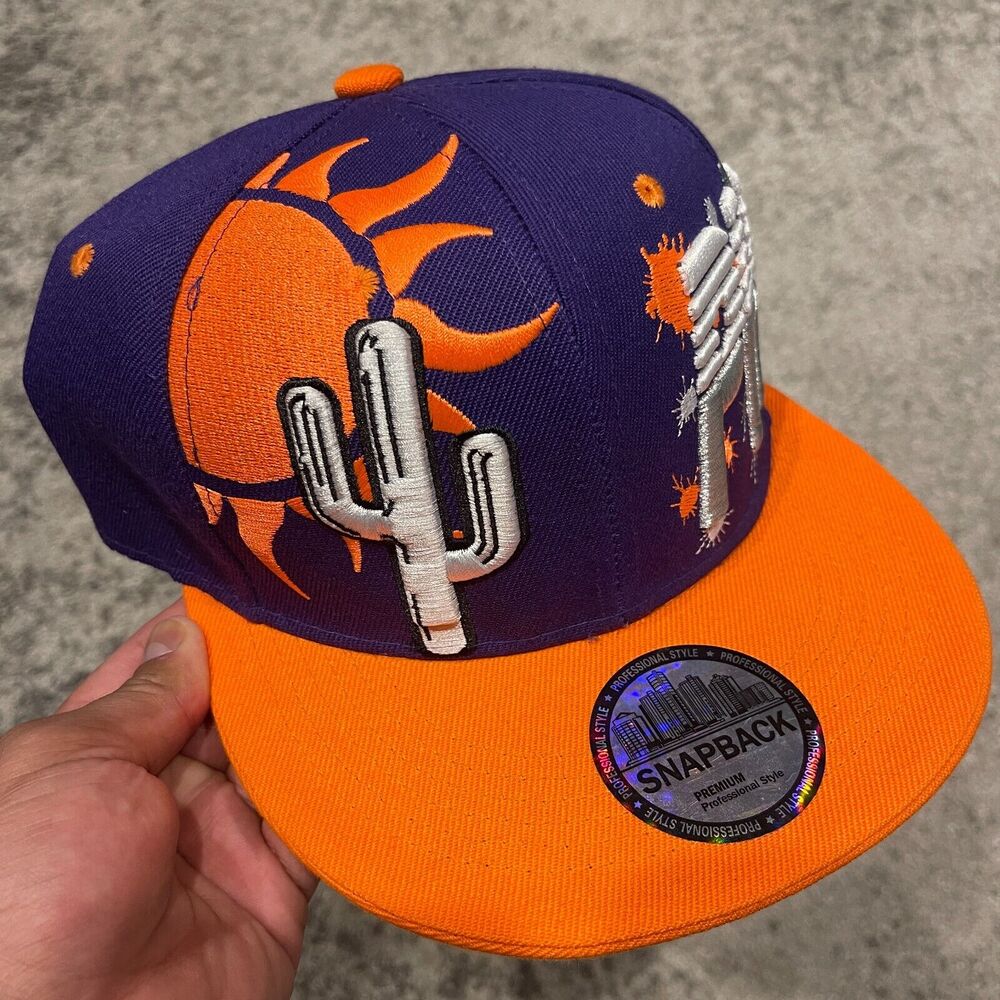Phoenix New Leader Splash Snapback Hat Purple Orange Streetwear Sports H1